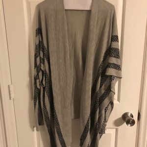 Black/Grey lightweight poncho - NWOT!